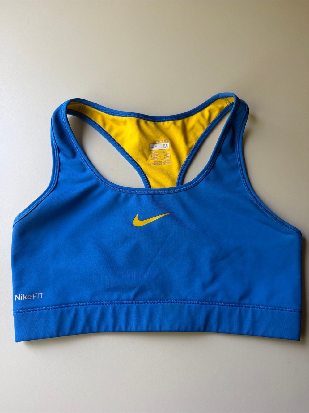 Nike Pro Livestrong Dri-Fit Sports Bra in Blue & Yellow